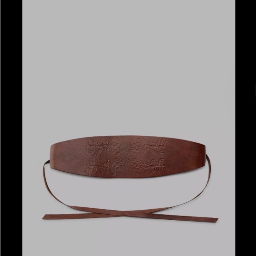 Zara TIED LEATHER SASH BELT - Picture 2 of 2